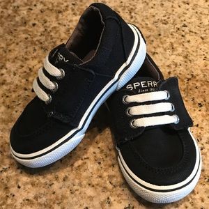 Black Sperry Shoes-Toddlers